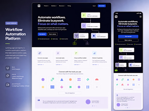 Workflow Automation Landing Page — Concept