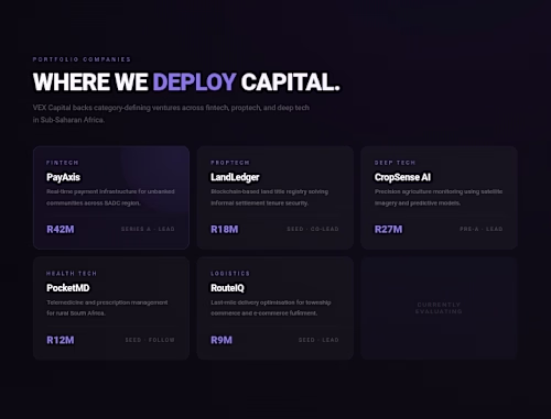 Cinematic Motion Site for a Venture Capital Firm