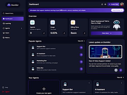 AI SaaS Dashboard & Chatbot Platform