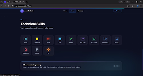 Personal Developer Portfolio
A self-initiated portfolio