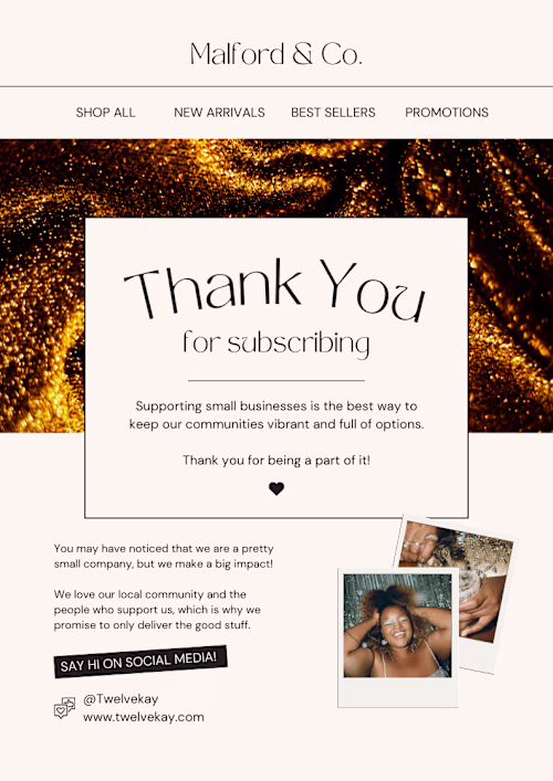 Email newsletter of subscription