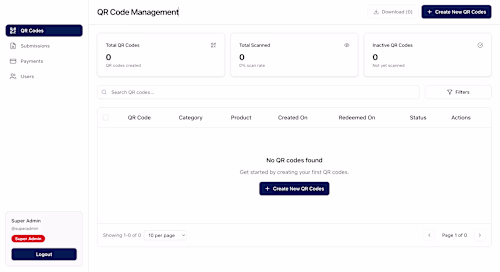 QR Code Management & Cashback System