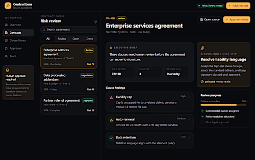 ContractLens — AI Contract Review Workspace