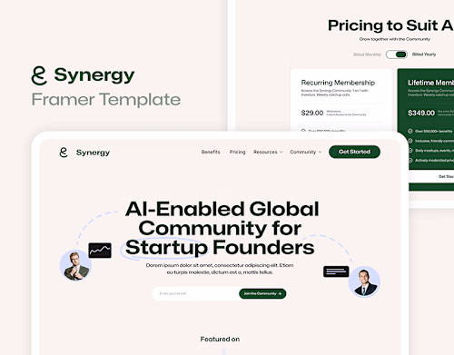 Synergy : AI & SaaS | Framer Landing Page