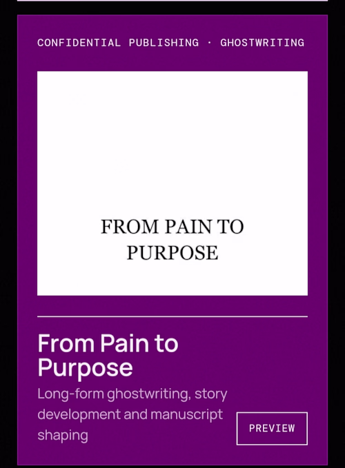 This ghostwriting project for an