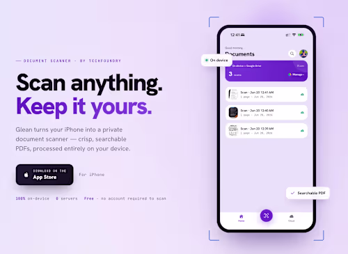 Glean — Private, On-Device iPhone Document Scanner