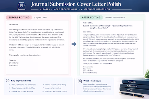 Journal Submission Cover Letter Polish — Before & After