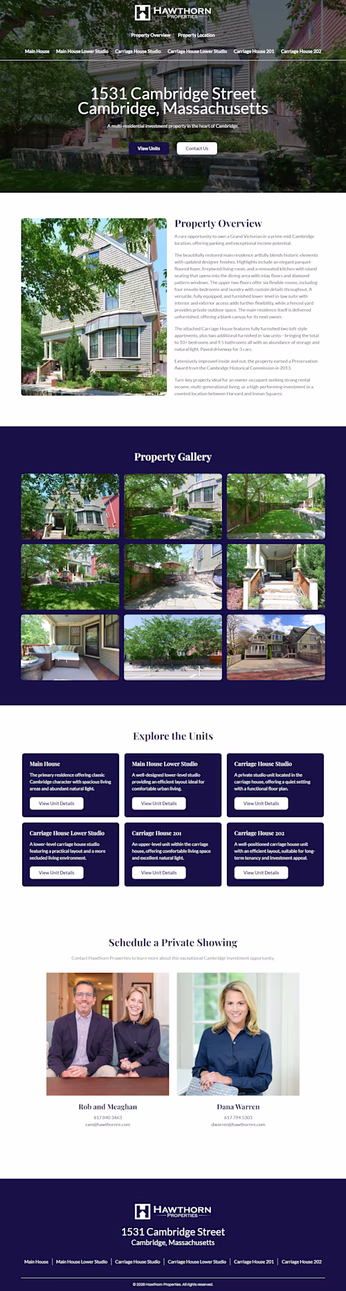 1531 Cambridge Street Property Website Development