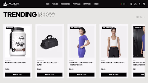 Al Zeal Fitness Ecommerce Store