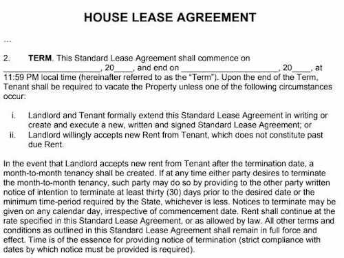 House Lease Agreement