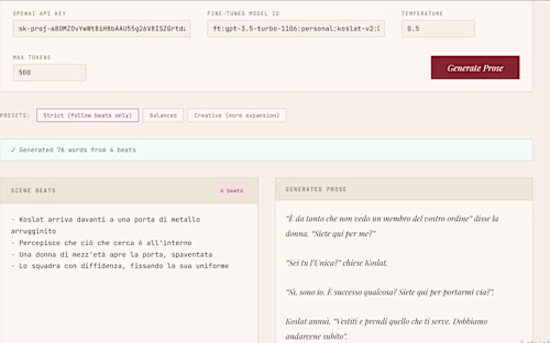 Fine-tuned a GPT-based language model