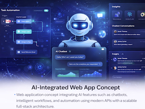 AI-Integrated Web App Concept Web application concept integr...