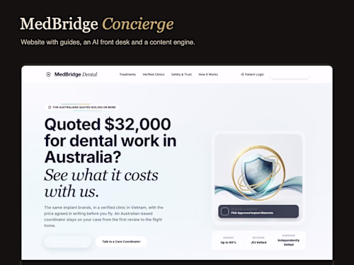 MedBridge Concierge: website with an AI front desk