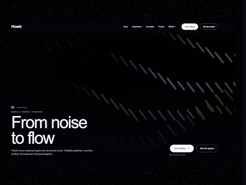 A dark SaaS website for