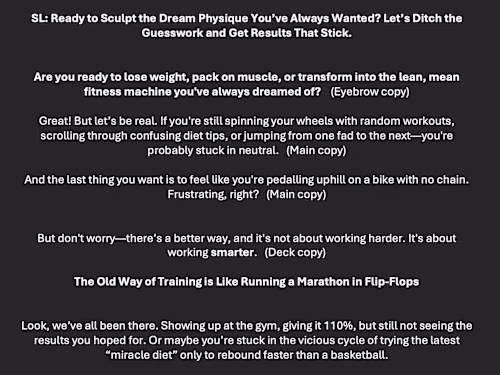 Sales Page for a fitness company 