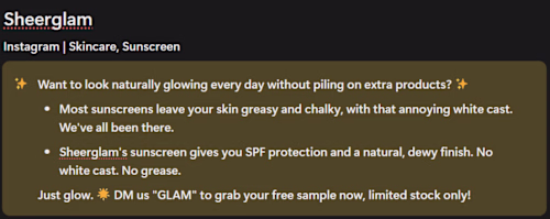 Instagram Ad Caption — Skincare/Sunscreen