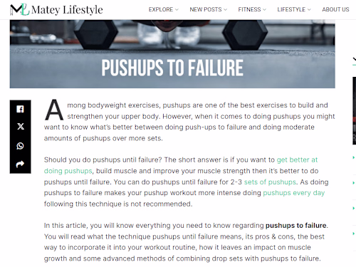 Fitness article example based on real-life experience 