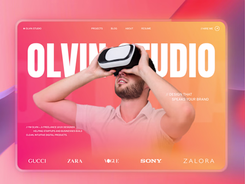 Creative Portfolio Website Concept for Bold Gradient Studio