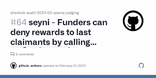 Funders can deny rewards to last claimants by calling refundDep…