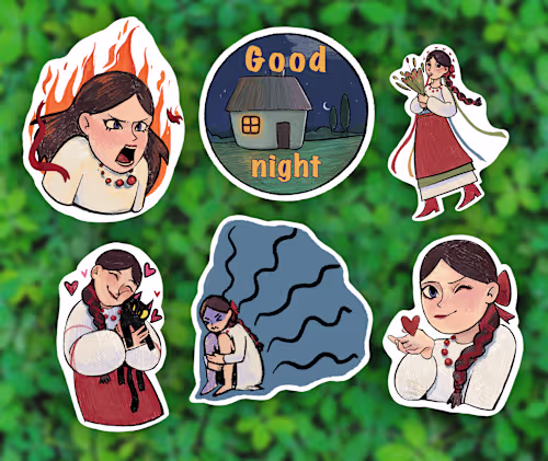 Designing character stickers