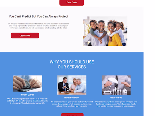 Insurance mini-website
