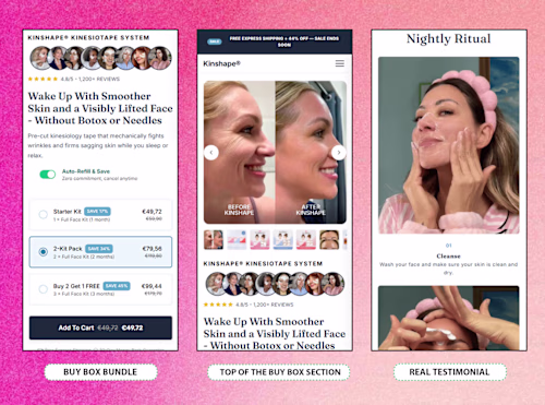 "Kinshape" Replo Product page |