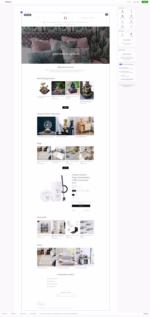 "A full Shopify store design