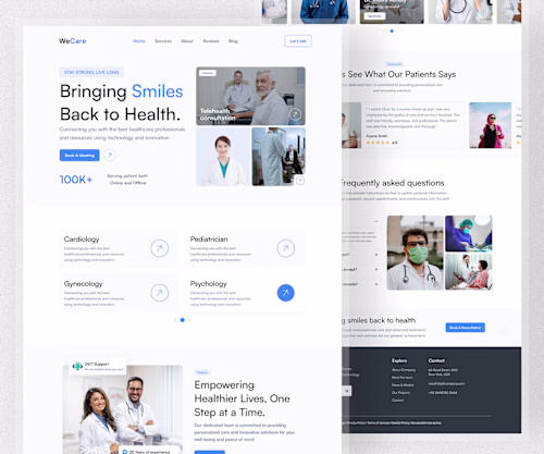 Health-care website design - Landing page on Behance