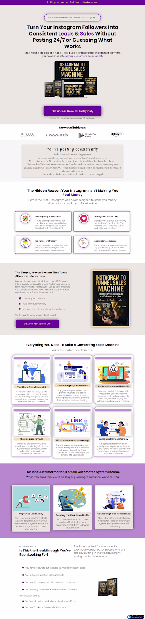 This sales page was created