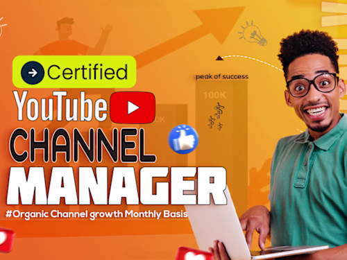 I will be your certified YouTube channel manager 