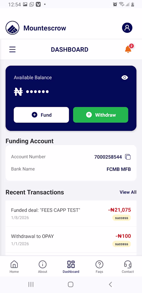 Mountescrow Ltd (Escrow Service Mobile App)