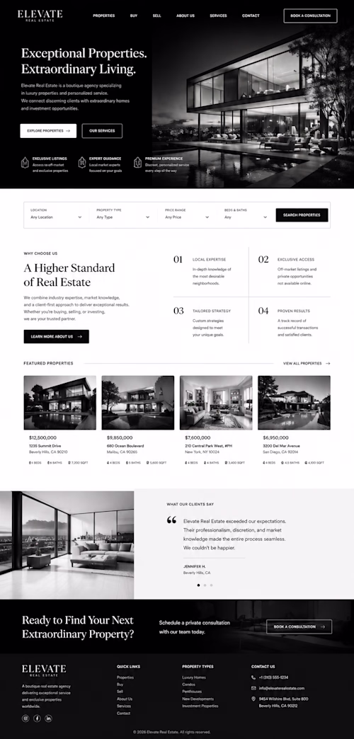 Real Estate Agency Website Design