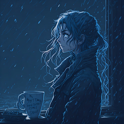 Anime style dark illustration