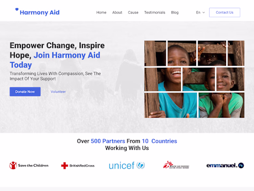 Designing the Harmony Aid Landing Page with Readymag