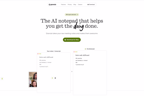 GRANOLA

A clean landing page design