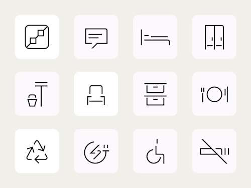 UFAB pictograms for factory wayfinding,
via