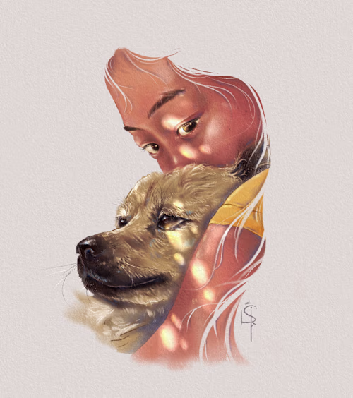 Custom Pet & Owner Portrait Illustration Celebrate the speci...