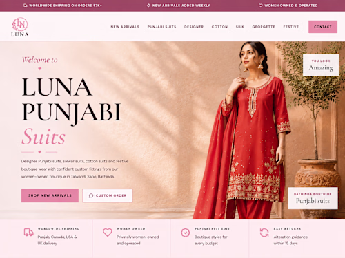 LUNA Boutique E-commerce
Tech: Next.js, TypeScript,