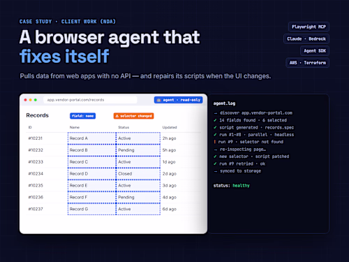 Self-Healing AI Browser Agent for Apps With No API