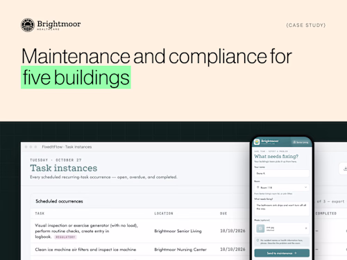 Maintenance & Compliance Web App for Senior-Care Facilities