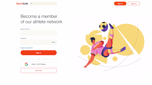 SportLink Athlete Networking website project