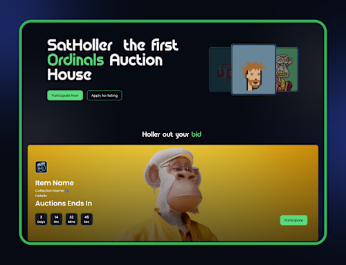 SatHoller – NFT Auction & Bidding Platform