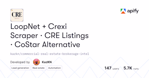 LoopNet + Crexi CRE Intelligence Actor