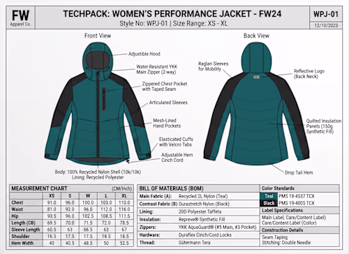 Women's Performance Jacket – Description:
 A