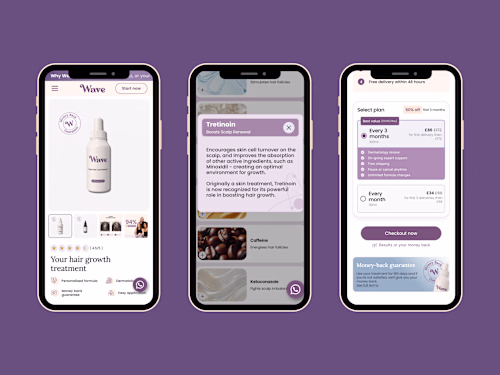Wave Care Product Page | Instant Website