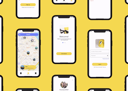 Mobile app design with given design system