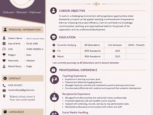 I edit my this resume