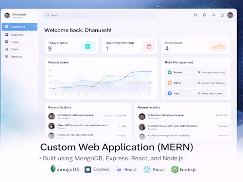 Custom Web Application (MERN) Custom MERN stack web applicat...