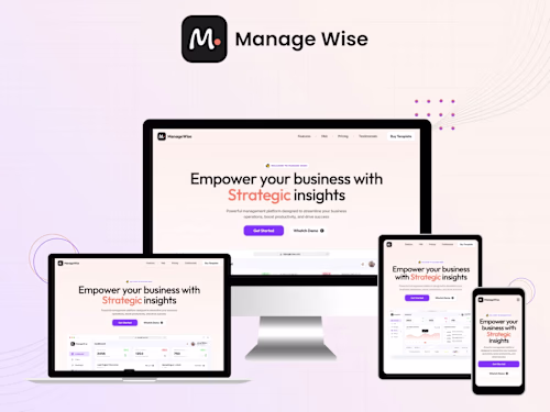 ManageWise — SaaS Dashboard in Framer