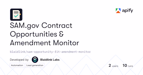 SAM.gov Opportunity Fit & Amendment Monitor